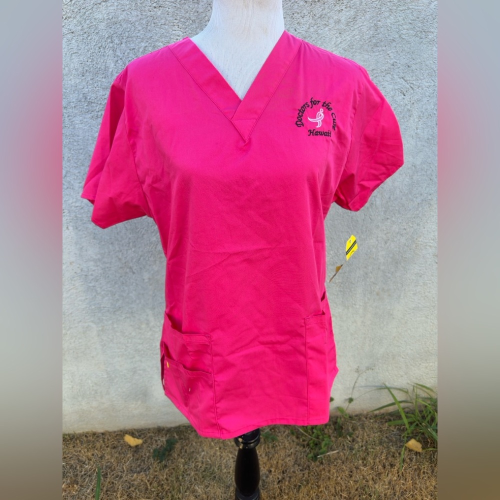 WonderWink Pink V-Neck Scrub Top